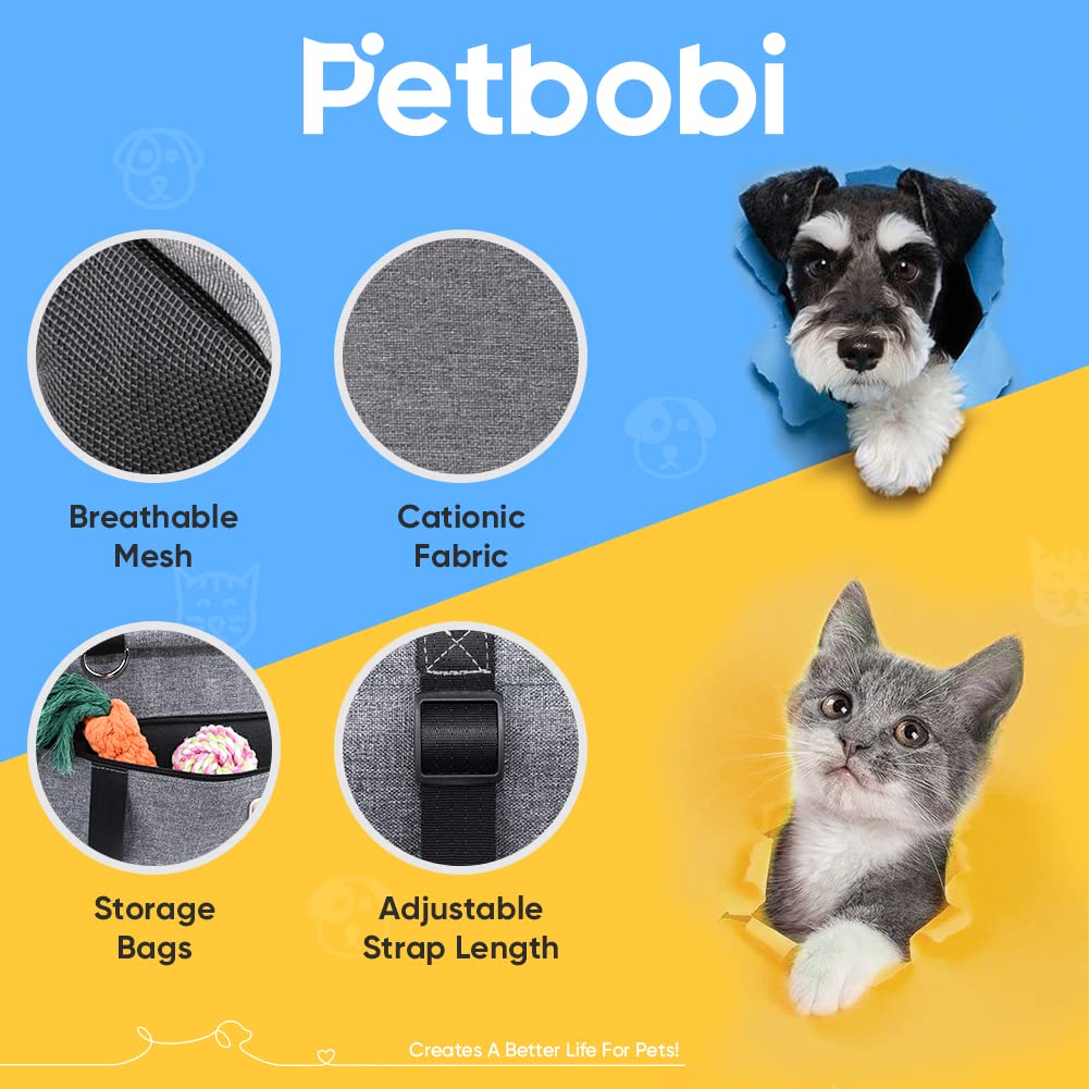 Petbobi Pet Car Seat with Safety Leash – Grey