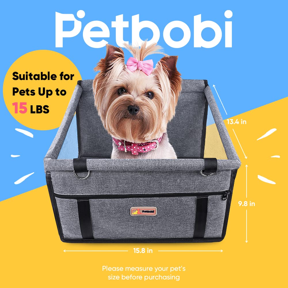 Petbobi Pet Car Seat with Safety Leash – Grey