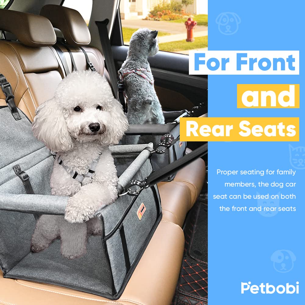 Petbobi Pet Car Seat with Safety Leash – Grey