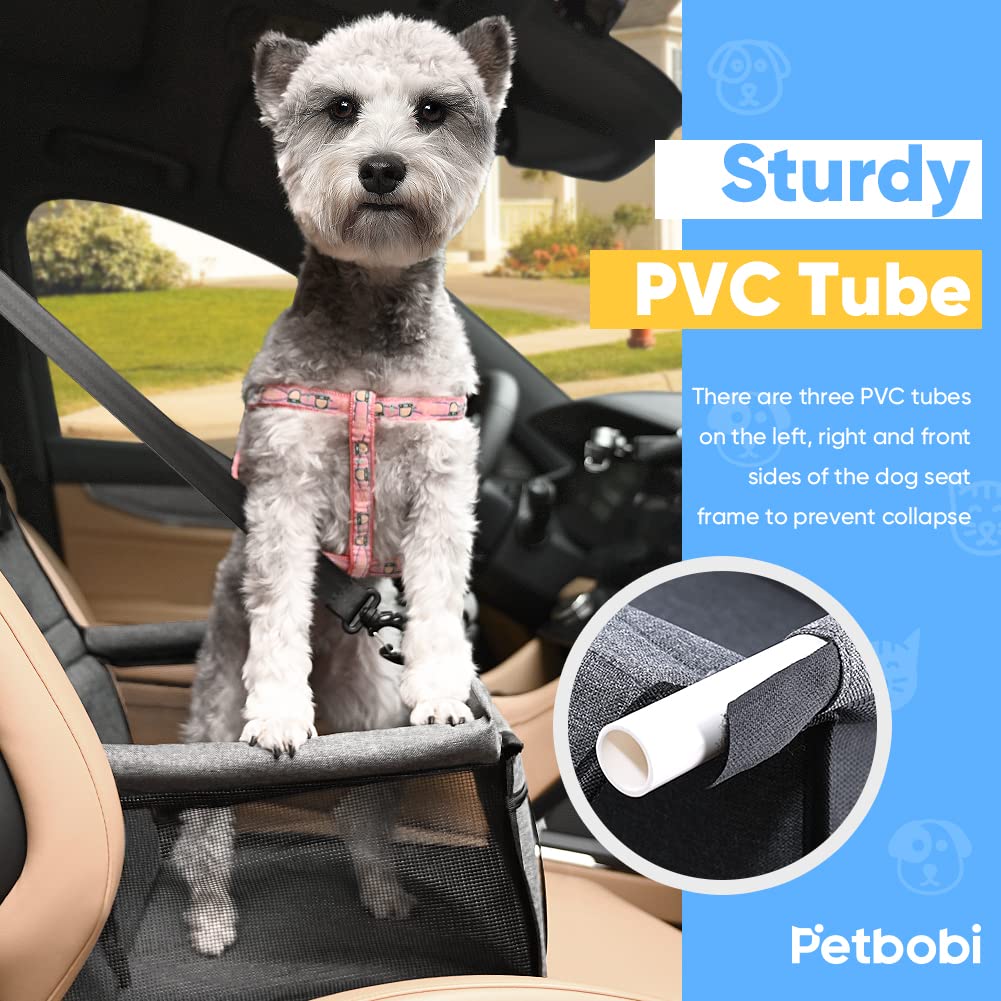 Petbobi Pet Car Seat with Safety Leash – Grey