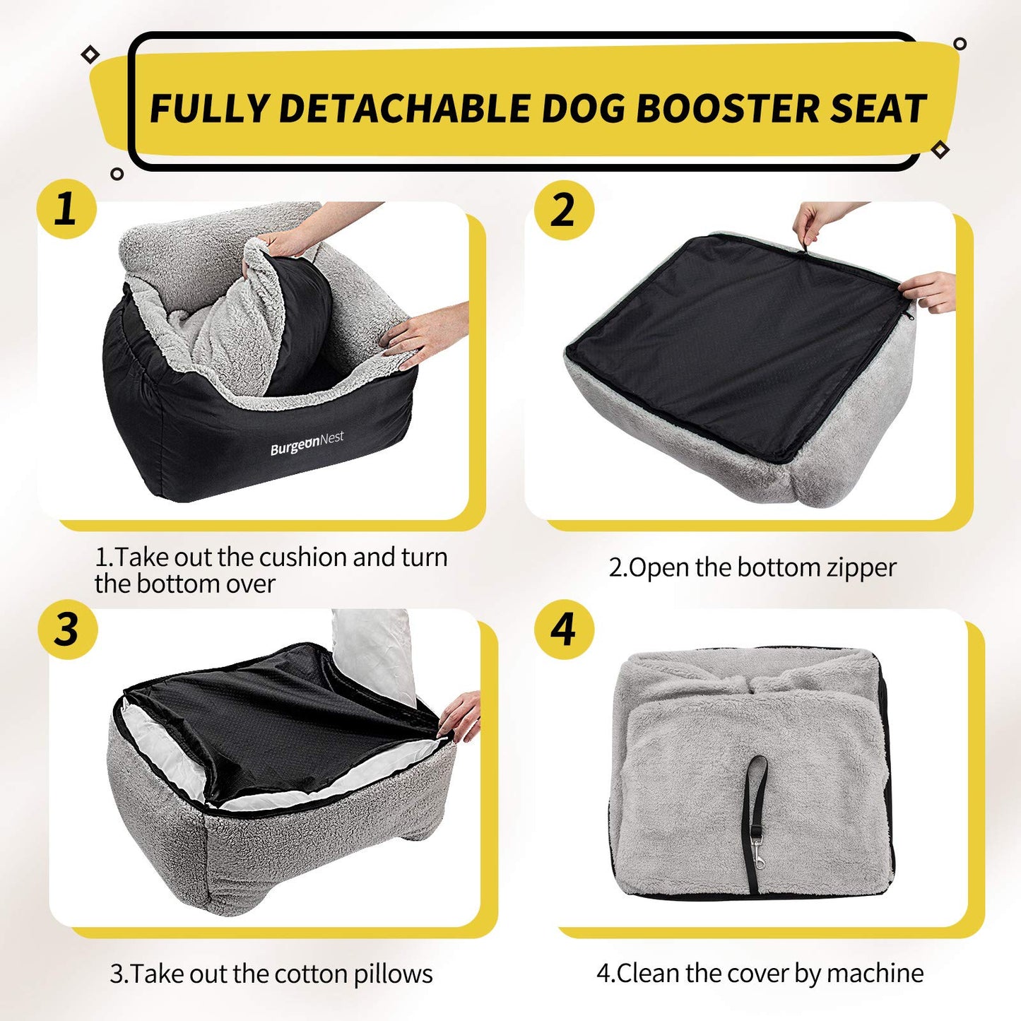 BurgeonNest Pet Car Seat for Dogs up to 25 lbs
