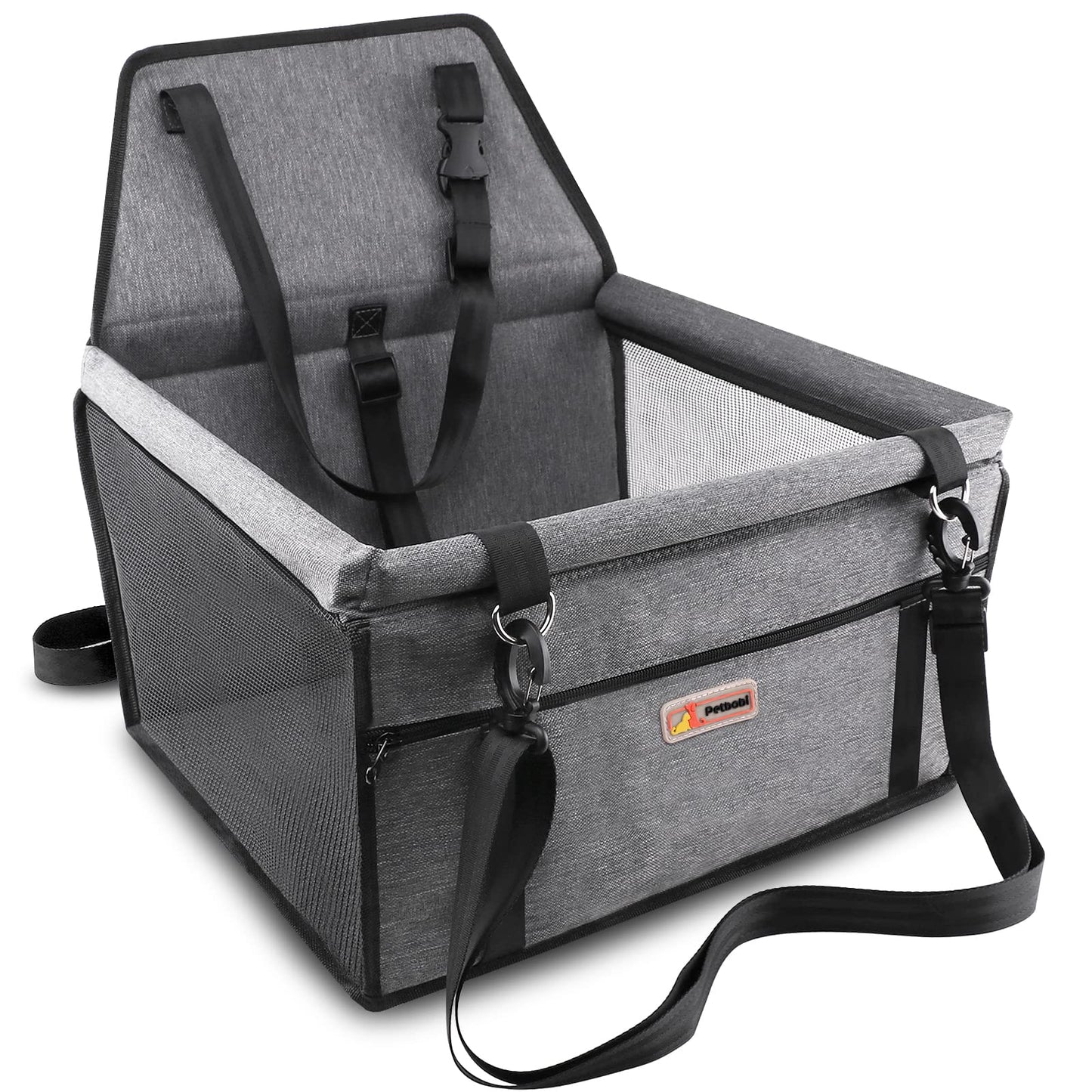 Petbobi Pet Car Seat with Safety Leash – Grey