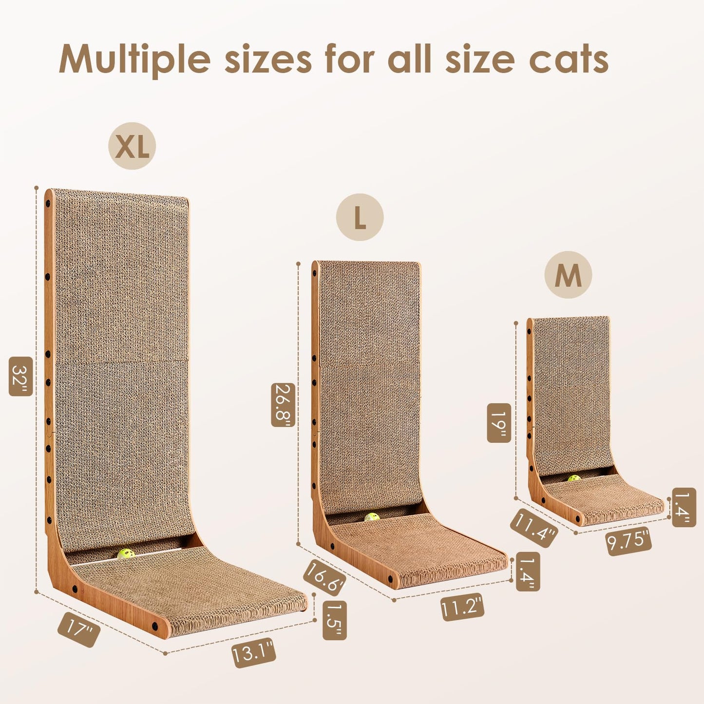 EHEYCIGA Large Cat Scratcher Pad – Brown